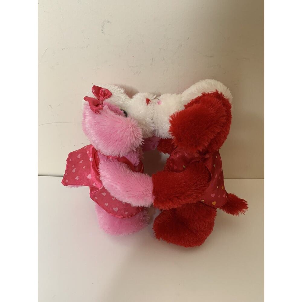 Walmart KISSING DOGS Valentine's Day Red Pink 9in Plush Dress Vest with Hearts